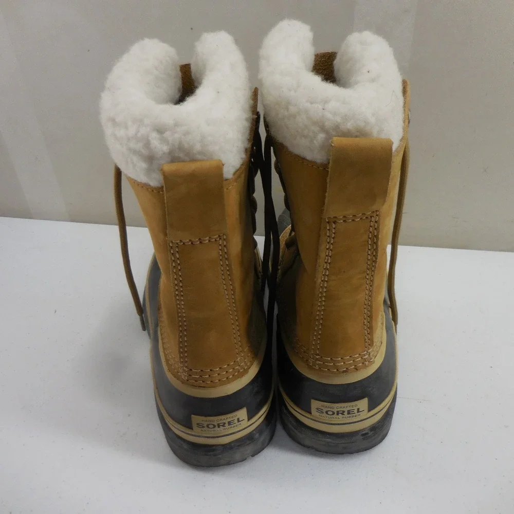 Sorel Caribou Waterproof Winter Snow Boots Buff Tan Black NL1005-280 Womens 8